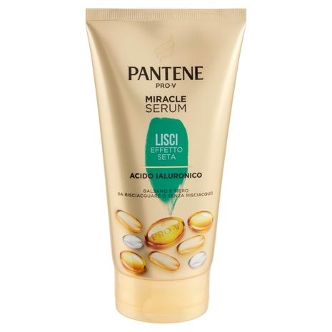 Pantene Balsamo e Siero Capelli con Acido Ialuronico Miracle Serum Lisci Effetto Seta 150 ml